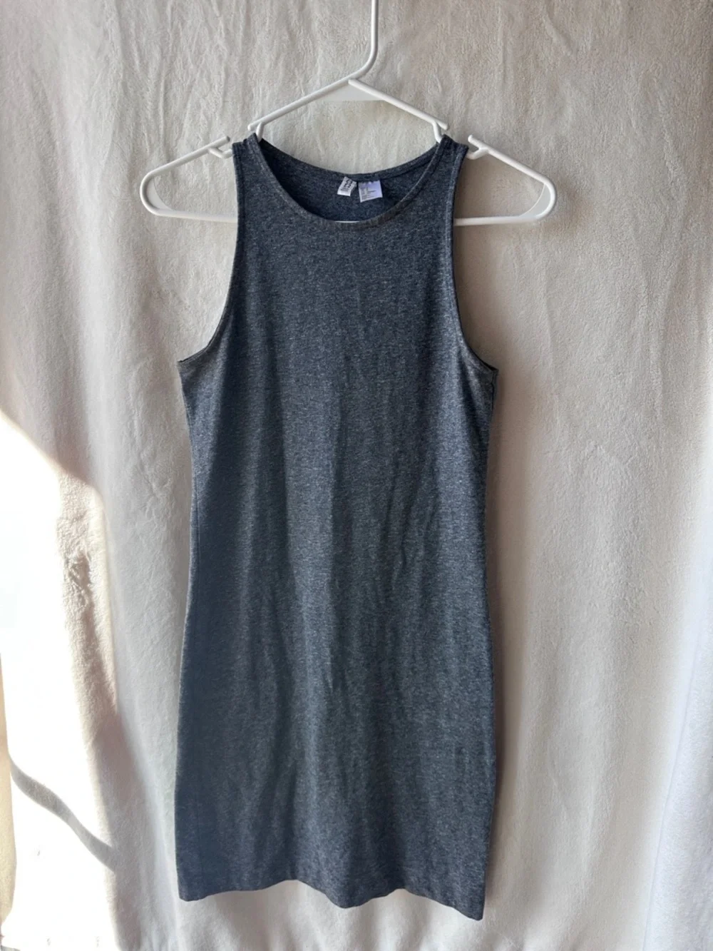 H&M Dark Charcoal Gray Ribbed Tank Dress - Picture 1 of 3